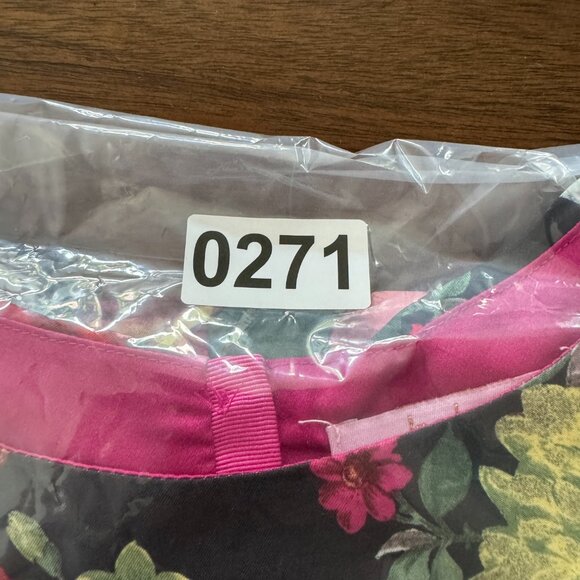 Baker By Ted Baker Dress Girls 8 Black Multi Floral Party Flower Girl Church - Picture 8 of 8